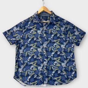 Nautica Mens Floral Hawaiian Shirt XXL Summer Casual Beach Vacation Classic Fit